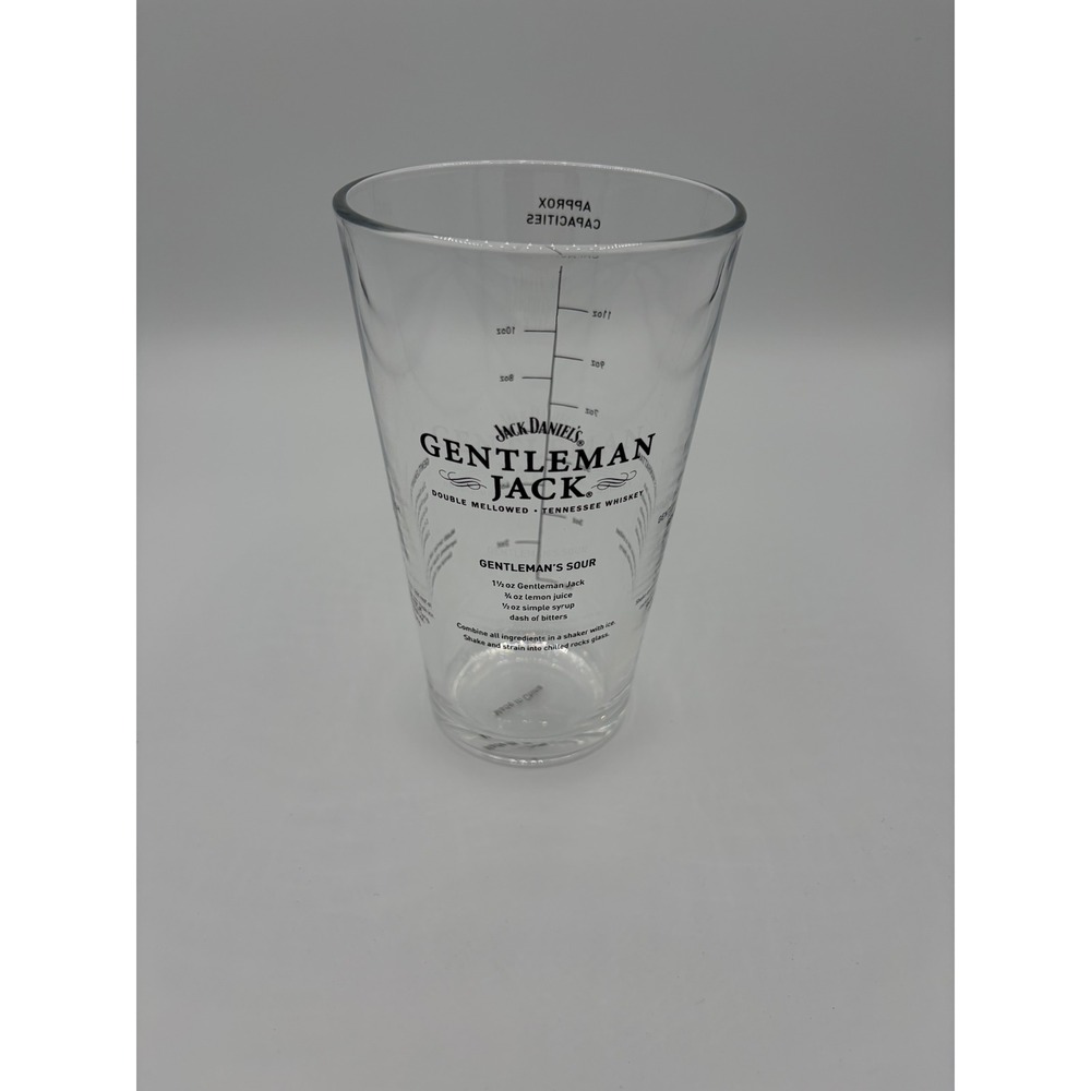 Jack Daniels Gentleman Jack Cocktail Mixing Glass Measurement Recipes Pint Glass - Picture 1 of 4